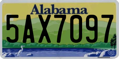 AL license plate 5AX7097