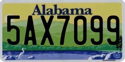 AL license plate 5AX7099