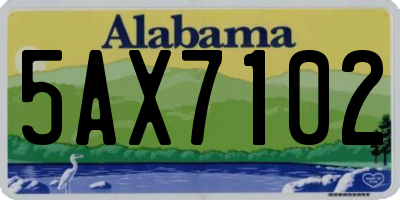 AL license plate 5AX7102