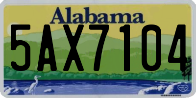 AL license plate 5AX7104