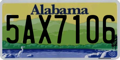 AL license plate 5AX7106