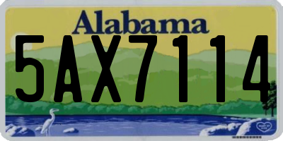 AL license plate 5AX7114