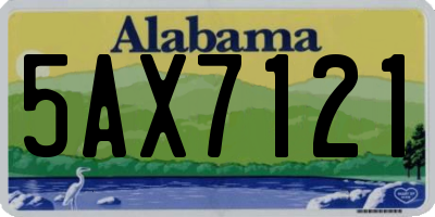 AL license plate 5AX7121