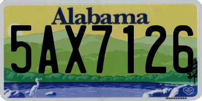 AL license plate 5AX7126