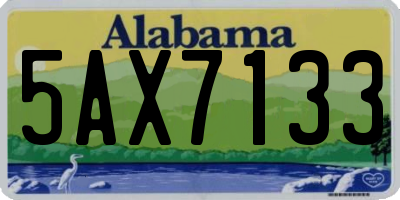AL license plate 5AX7133