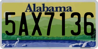 AL license plate 5AX7136