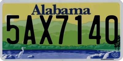 AL license plate 5AX7140