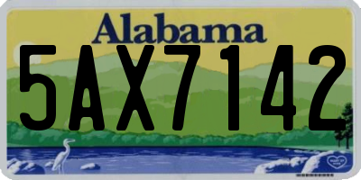 AL license plate 5AX7142