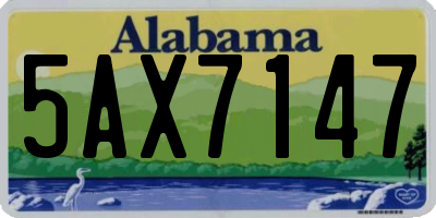 AL license plate 5AX7147
