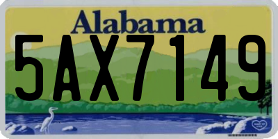 AL license plate 5AX7149