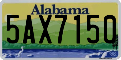 AL license plate 5AX7150