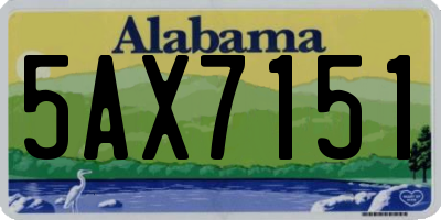 AL license plate 5AX7151