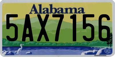 AL license plate 5AX7156