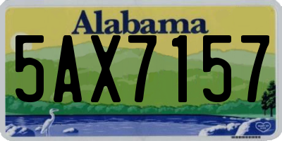 AL license plate 5AX7157