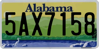 AL license plate 5AX7158
