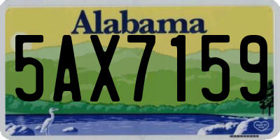 AL license plate 5AX7159