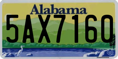 AL license plate 5AX7160