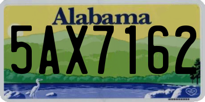 AL license plate 5AX7162