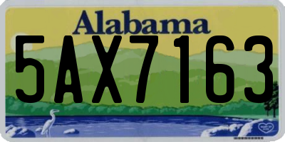 AL license plate 5AX7163