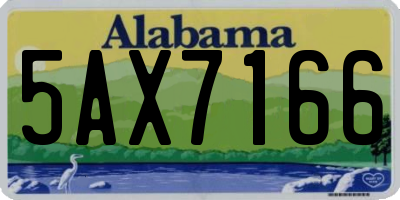 AL license plate 5AX7166