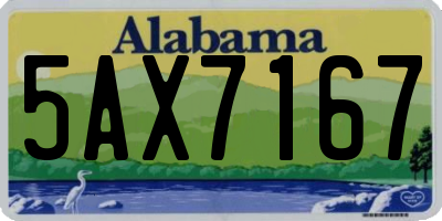 AL license plate 5AX7167