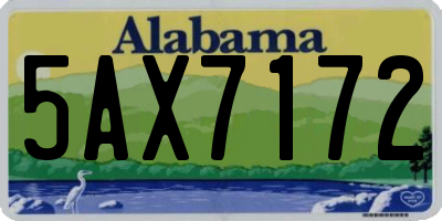 AL license plate 5AX7172