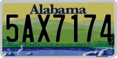 AL license plate 5AX7174