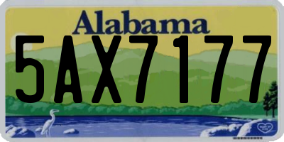 AL license plate 5AX7177