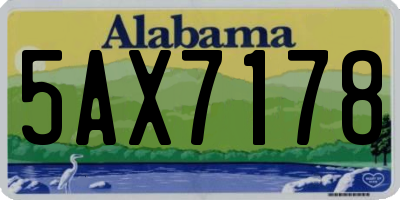 AL license plate 5AX7178
