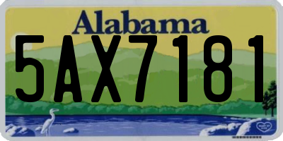AL license plate 5AX7181