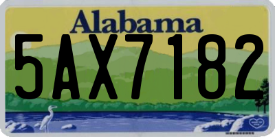 AL license plate 5AX7182