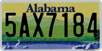AL license plate 5AX7184