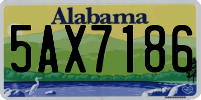 AL license plate 5AX7186
