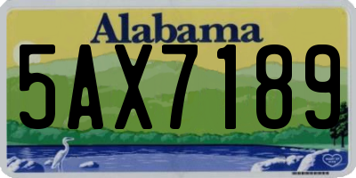 AL license plate 5AX7189