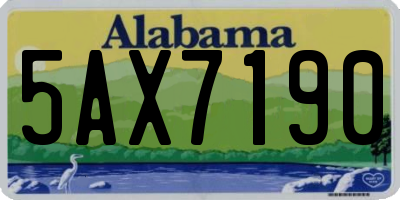 AL license plate 5AX7190