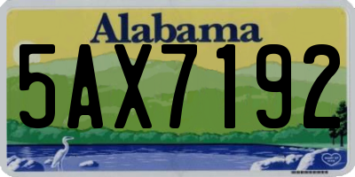 AL license plate 5AX7192