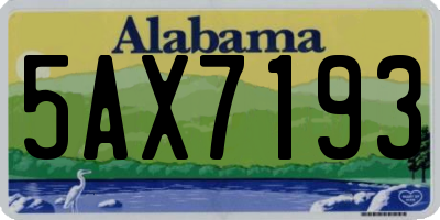 AL license plate 5AX7193