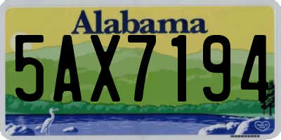 AL license plate 5AX7194