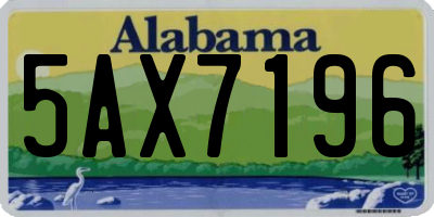 AL license plate 5AX7196