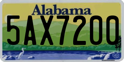 AL license plate 5AX7200