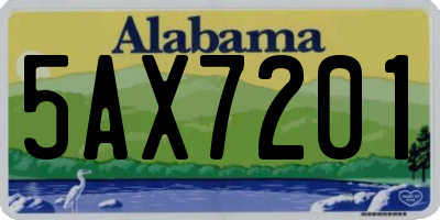 AL license plate 5AX7201