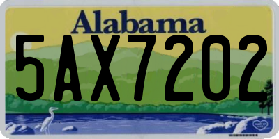 AL license plate 5AX7202