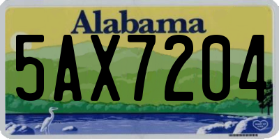 AL license plate 5AX7204
