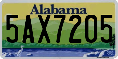 AL license plate 5AX7205