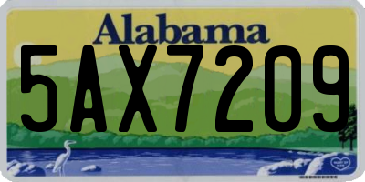 AL license plate 5AX7209