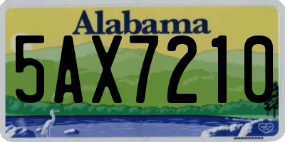 AL license plate 5AX7210