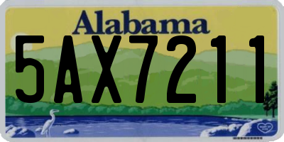 AL license plate 5AX7211