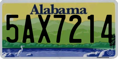 AL license plate 5AX7214