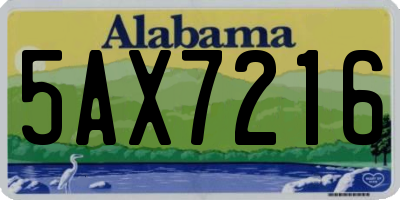 AL license plate 5AX7216