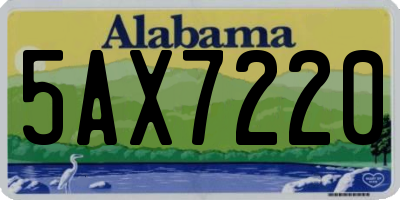 AL license plate 5AX7220